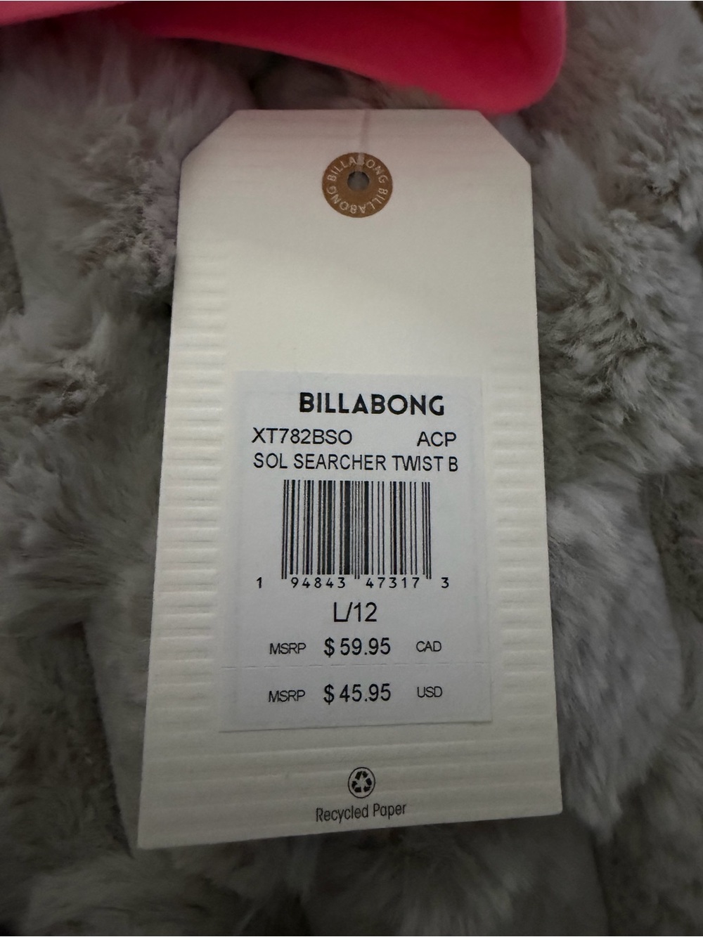 Billabong Pink Triangle Bralette Bikini Top - Picture 2 of 4